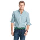 Men's Izod Essential Tattersal Button-down Shirt, Size: Small, Brt Green