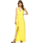 Women's White Mark Split-front Overlay Maxi Dress, Size: Small, Yellow