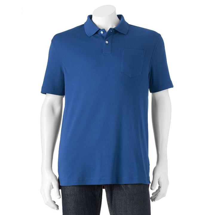 Men's Croft & Barrow Interlock Easy Care Tailored-fit Polo, Size: Medium, Dark Blue