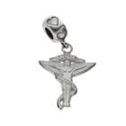 Logoart Sterling Silver Chiropractic Caduceus Charm, Women's, Grey