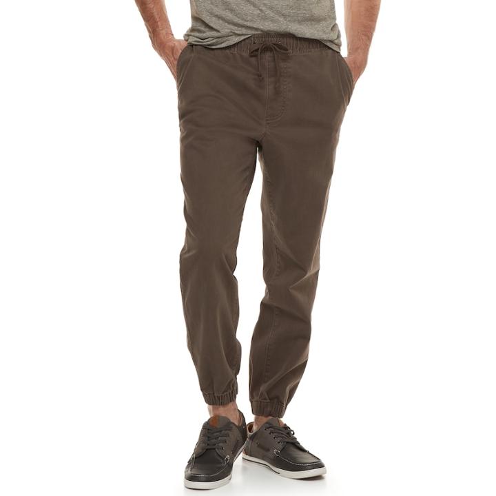 Men's Sonoma Goods For Life&trade; Modern-fit Stretch Twill Jogger Pants, Size: Large, Brown