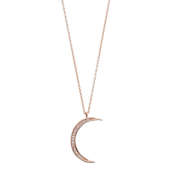 Lc Lauren Conrad Runway Collection Cubic Zirconia Crescent Moon Pendant Necklace, Women's, Light Pink