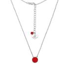 Washington State Cougars Sterling Silver Crystal Disc Necklace, Women's, Size: 18, Red