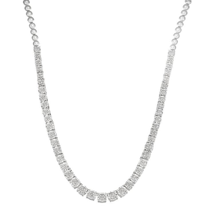 Sterling Silver 1/3 Carat T.w. Diamond Necklace, Women's, Size: 18, White