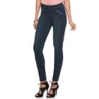 Women's Jennifer Lopez Zipper Accent Pull-on Jeggings, Size: 6 Avg/reg, Dark Blue