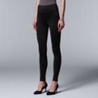 Simply Vera Vera Wang High Waist Fleece-lined Leggings, Women's, Size: Medium, Black