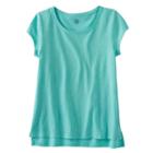 Girls 7-16 So&reg; High-low Hem Ringer Tee, Girl's, Size: 7-8, Turquoise/blue (turq/aqua)
