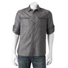 Big & Tall Rock & Republic Classic-fit Herringbone Stretch Roll-tab Button-down Shirt, Men's, Size: 3xl Tall, Black