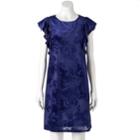 Women's Apt. 9&reg; Velvet Jacquard Shift Dress, Size: Xl, Dark Blue