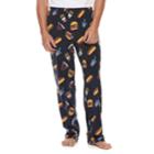 Men's Patterned Microfleece Lounge Pants, Size: Large, Blue (navy)