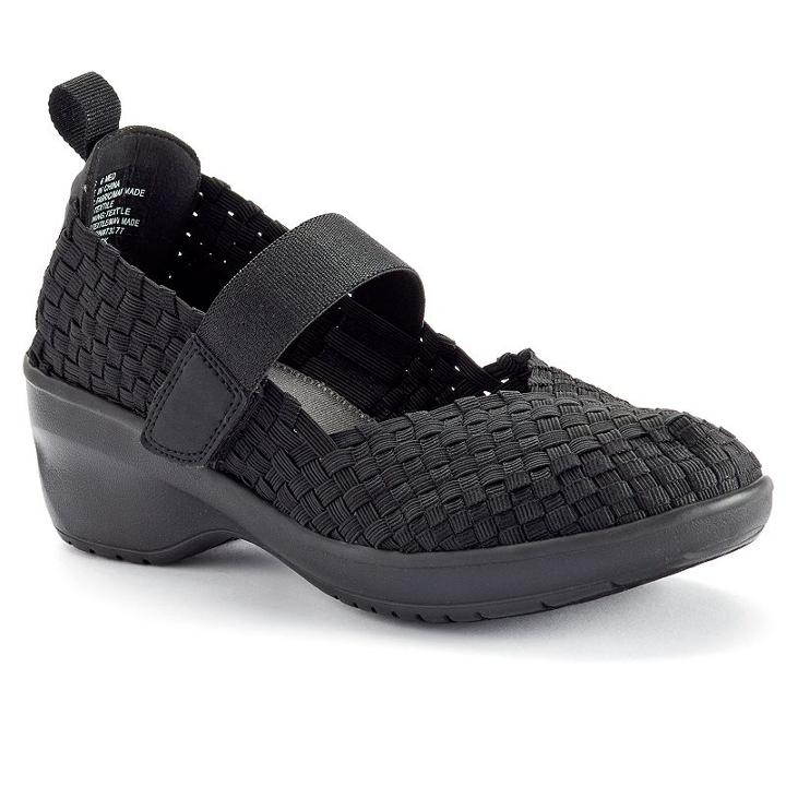 Croft & Barrow&reg; Women's Mary Jane Sport Wedge Sandals, Size: Medium (7), Black