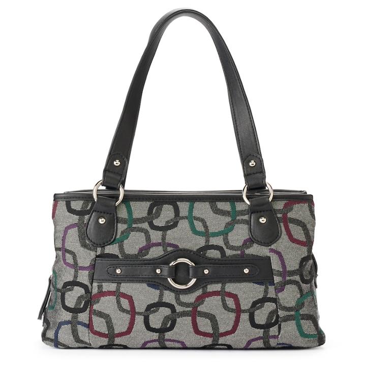 Rosetti Jacquard Triple Entry Satchel, Women's, Grey (charcoal)