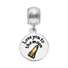 Individuality Beads 14k Gold Over Silver And Sterling Silver Love You To The Moon Rocket Charm, Women's, Multicolor
