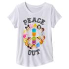 Disney's Tsum Tsum Girls 7-16 Peace Out Graphic Tee, Girl's, Size: Small, White