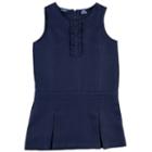 Girls 4-6x Chaps Pleated Ruffled School Uniform Jumper, Girl's, Size: Xl, Blue (navy)