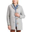 Women's Chaps Rib-knit Toggle Cardigan, Size: Medium, Grey