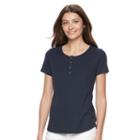 Women's Croft & Barrow&reg; Henley Tee, Size: Small, Blue