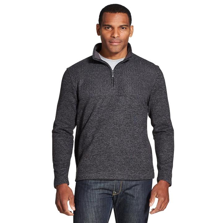 Big & Tall Van Heusen Flex Quarter-zip Fleece Pullover, Men's, Size: Xxl Tall, Black