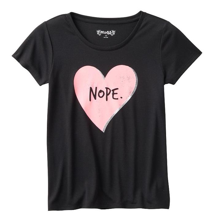 Girls 7-16 Mudd&reg; Raw Edge Scoopneck Graphic Tee, Girl's, Size: 7-8, Black