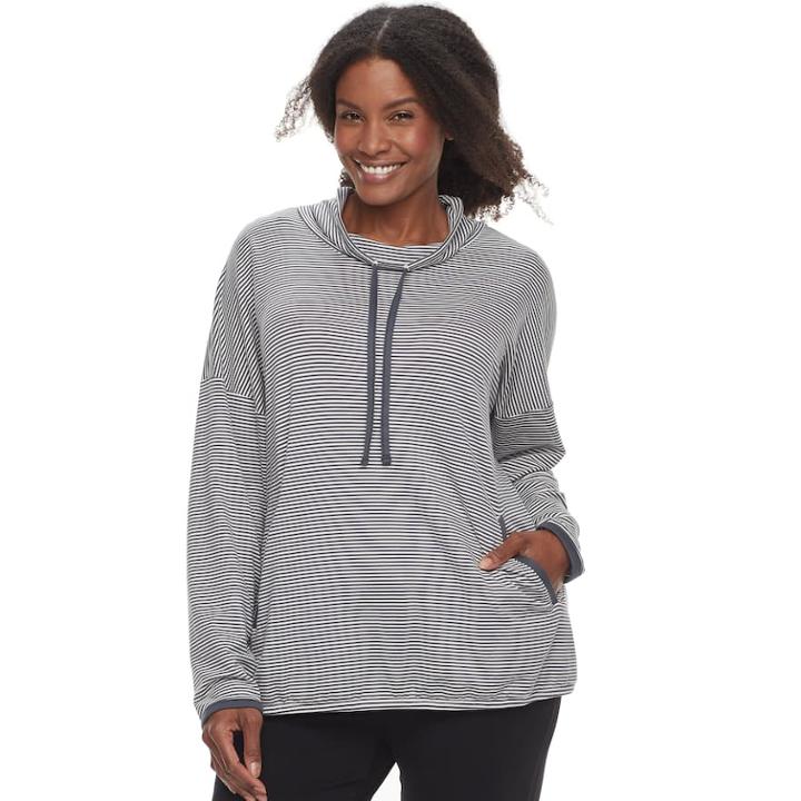 Plus Size Sonoma Goods For Life&trade; Cowl Sweatshirt, Women's, Size: 3xl, Dark Grey
