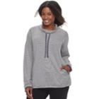 Plus Size Sonoma Goods For Life&trade; Cowl Sweatshirt, Women's, Size: 3xl, Dark Grey