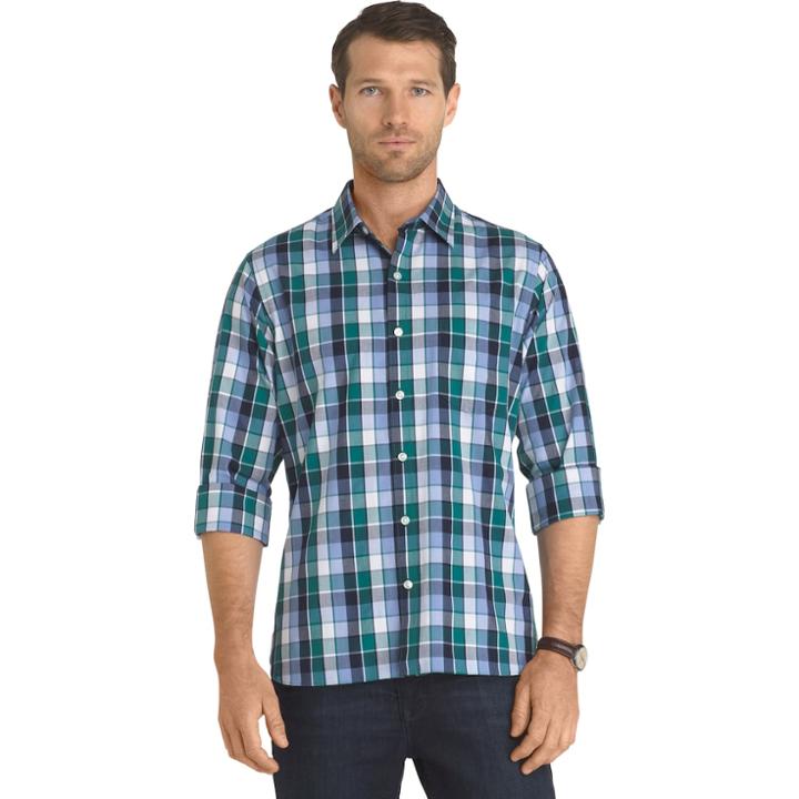 Men's Van Heusen Untucked Slim-fit Button-down Shirt, Size: Large, Dark Blue
