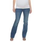 Maternity A:glow Belly Panel Faded Bootcut Jeans, Women's, Size: 4 Tl-mat, Med Blue