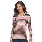 Women's Croft & Barrow&reg; Classic Crewneck Tee, Size: Xl, Dark Red