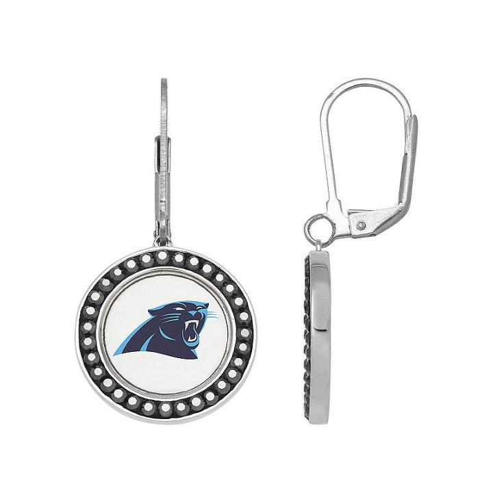 Carolina Panthers Crystal Team Logo Drop Earrings, Women's, Black