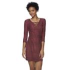 Juniors' Mudd&reg; Lace-up V-neck Bodycon Dress, Girl's, Size: Xs, Red