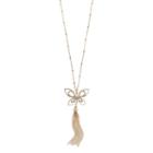 Lc Lauren Conrad Long Butterfly Tassel Necklace, Women's, Gold