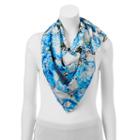 Reed Peonies Square Scarf, Women's, Blue
