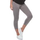 Maternity A:glow Belly Panel Workout Capri Leggings, Women's, Size: L-mat, Med Grey