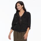 Women's Apt. 9&reg; Soft Utility Jacket, Size: Small, Black