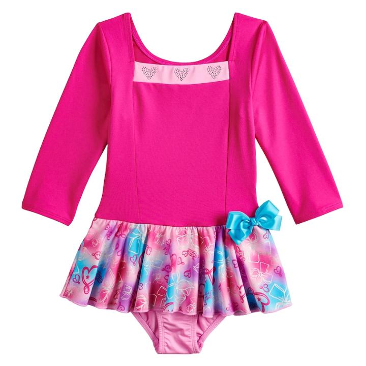 Girls 4-14 Jojo Siwa Gradient Hearts Square Neck Skirtall Dance Leotard By Danskin, Size: Xs, Pink