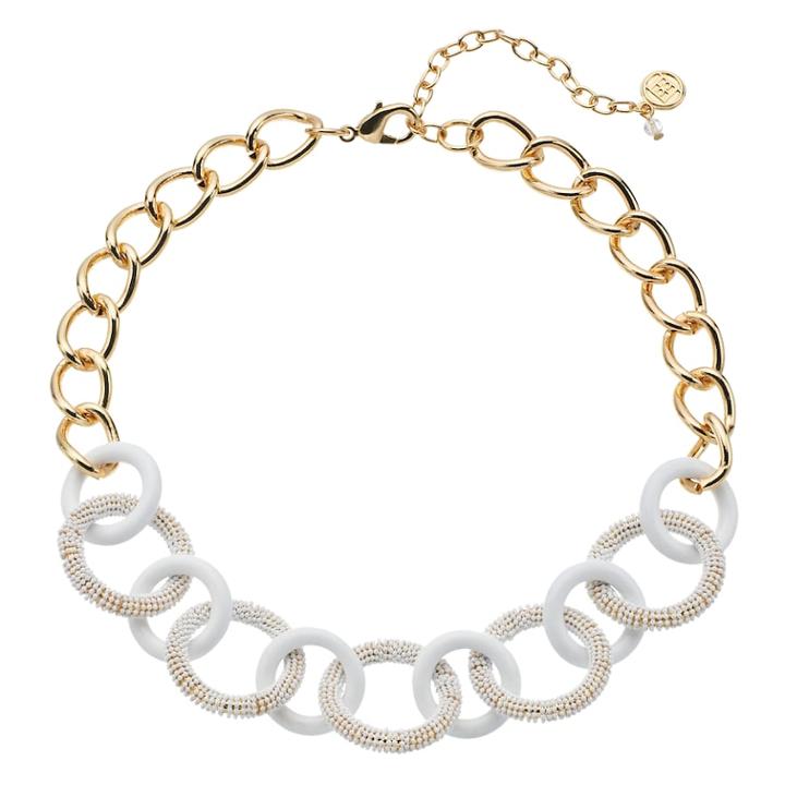 Dana Buchman Chain Link Collar Necklace, Women's, White