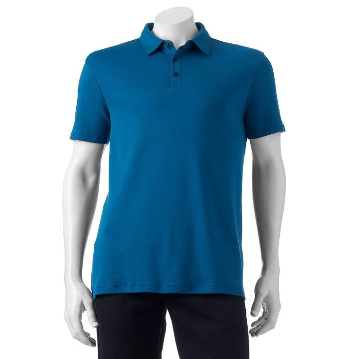 Big & Tall Apt. 9&reg; Solid Modern-fit Polo, Men's, Size: L Tall, Dark Blue