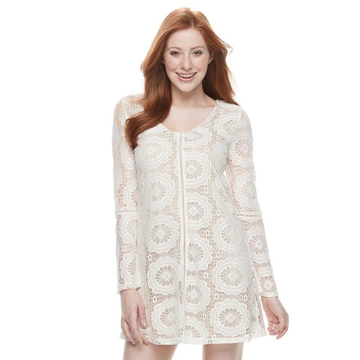 Juniors' Speechless Crochet Lace Shift Dress, Girl's, Size: Xs, White Oth