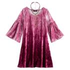 Girls 7-16 My Michelle Velvet Dip-dye Dress With Choker Necklace, Size: 7, Med Purple