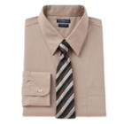 Men's Croft & Barrow&reg; Classic-fit Dress Shirt & Tie Set, Size: S 32-33, Beig/green (beig/khaki)