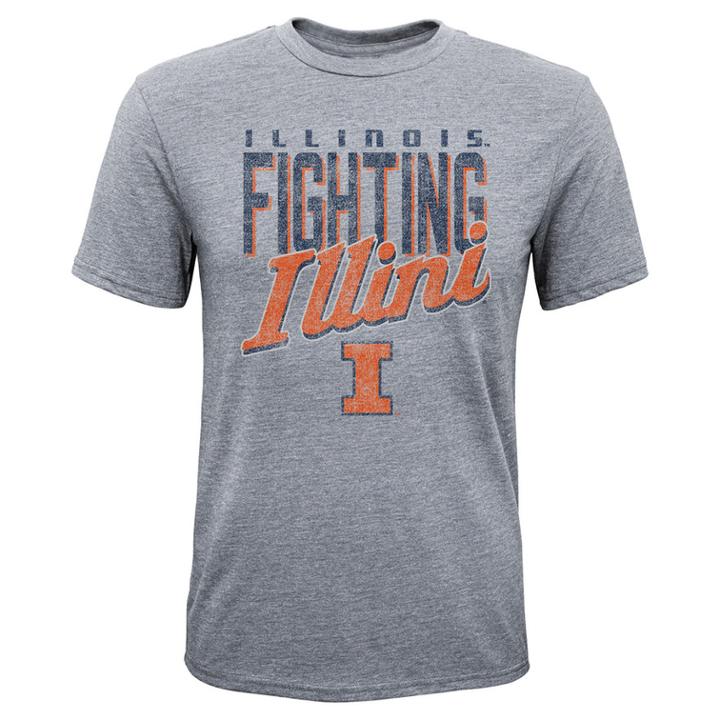 Boys 8-20 Illinois Fighting Illini Rally Anthem Tee, Size: M 10-12, Grey