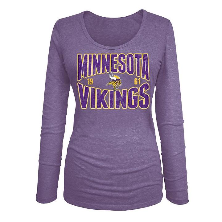 Women's 5th & Ocean Minnesota Vikings Triblend Tee, Size: Small, Purple