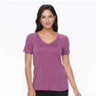 Women's Apt. 9&reg; Essential V-neck Tee, Size: Xl, Med Purple