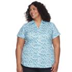 Plus Size Croft & Barrow&reg; Button-front Top, Women's, Size: 2xl, Dark Blue