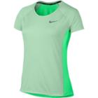 Women's Nike Dry Miler Mesh Running Top, Size: Large, Green Oth