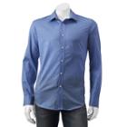 Men's Apt. 9&reg; Slim-fit Stretch End-on-end Button-down Shirt, Size: Xxl Slim, Blue (navy)