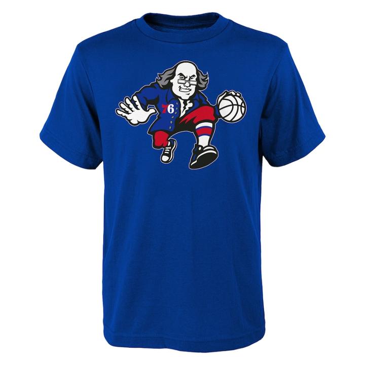 Boys 8-20 Philadelphia 76ers Ben Franklin Logo Tee, Size: Xl 18-20, Blue