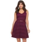 Women's Jennifer Lopez Lace Fit & Flare Dress, Size: Small, Drk Purple