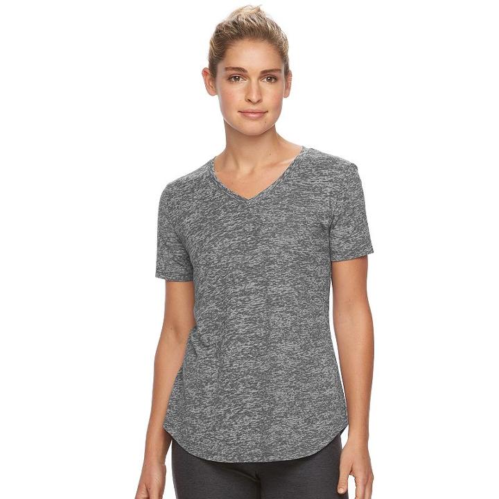 Tek Gear, Women's ® Easy Burnout V-neck Yoga Tee, Size: Small, Turquoise/blue (turq/aqua)