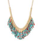 Seed Bead Fringe Necklace, Women's, Multicolor